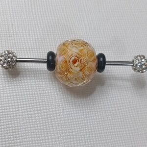 Elfbeads Murano (Pandora Compatible) XL Silver Core Faceted Charm Bead